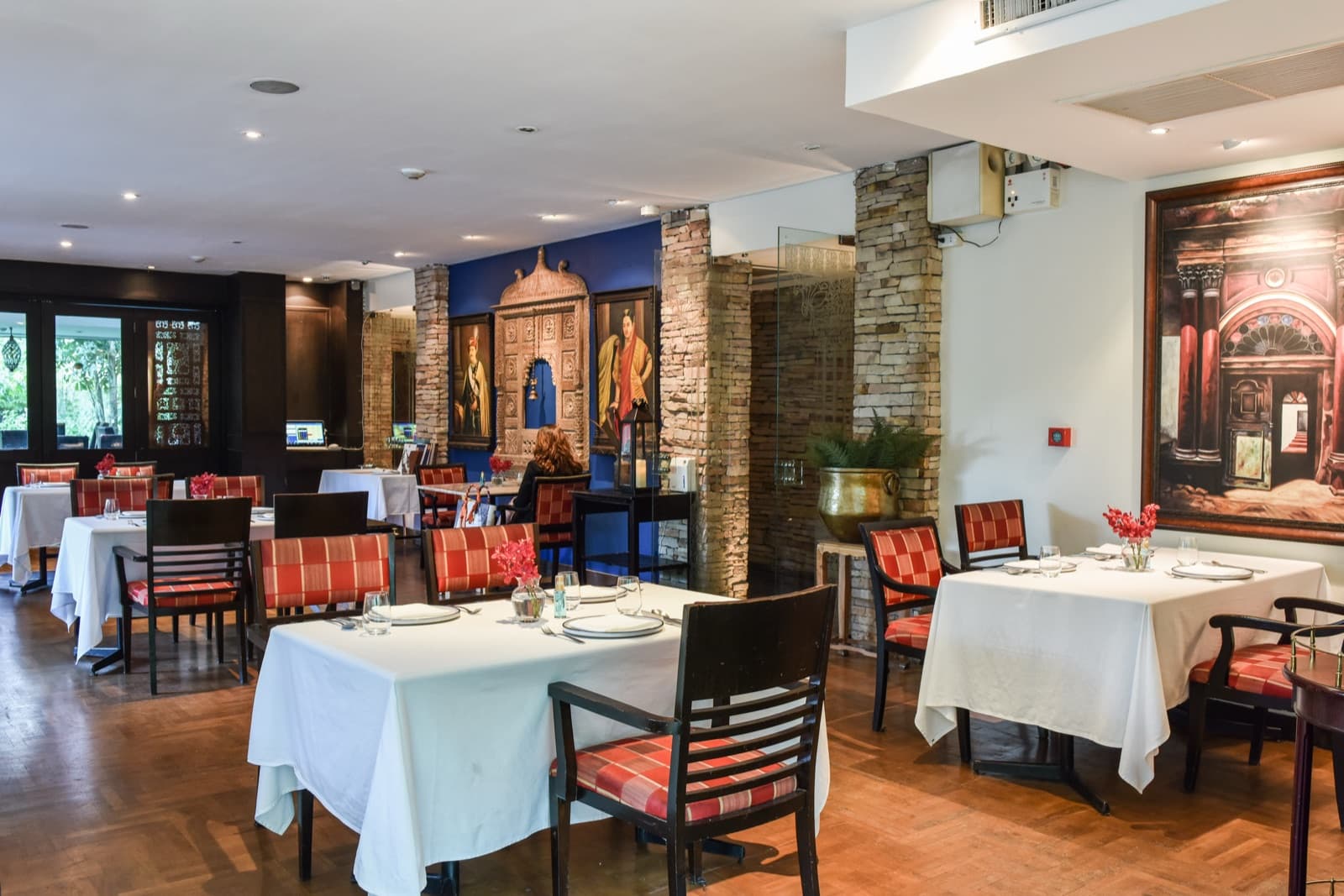 The art deco dining room at Indus, an Indian restaurant on Sukhumvit Soi 26, Bangkok
